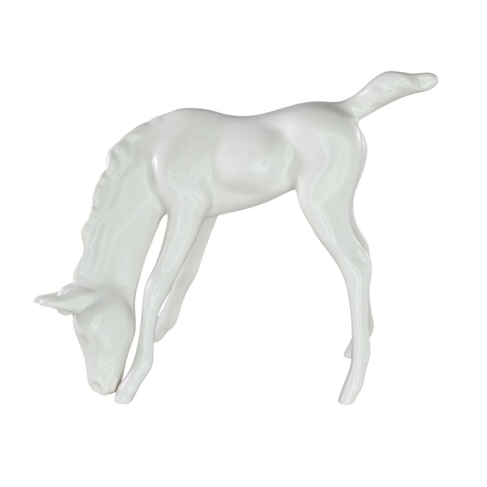 Goebel Germany White Porcelain Grazing Foal Figurine Baby Horse